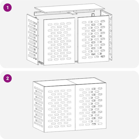 Vidaxl Air Conditioner Cover 100x50x70 Galvanized Steel Silver
