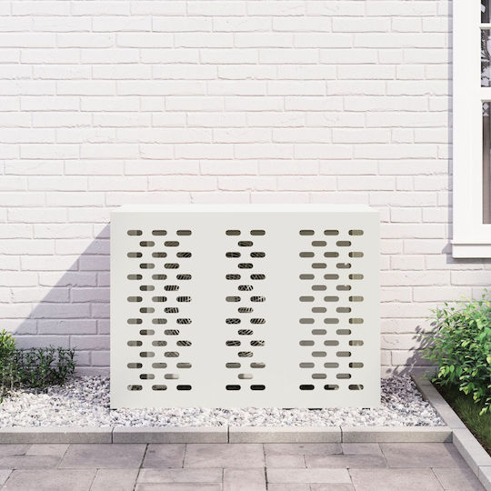 Vidaxl Κάλυμμα Κλιματιστικού Λευκό 110x50x80 Εκ Χάλυβα White