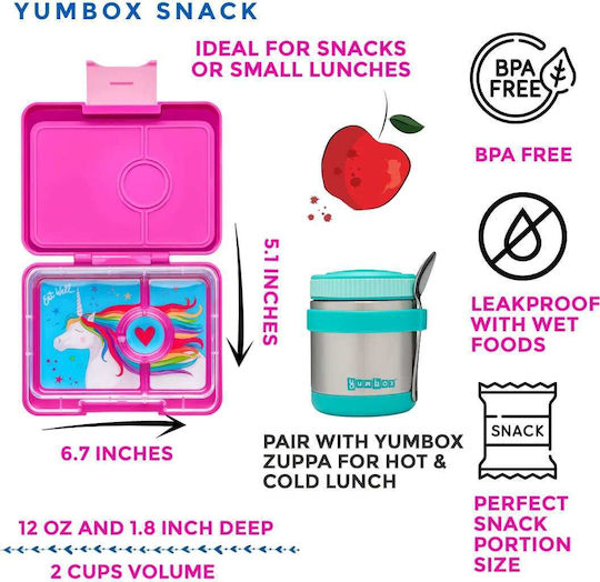 Yumbox Пластмасово детско контейнерче за храна Тюркоазен