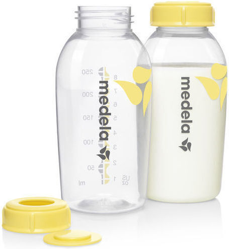 Medela Plastic Baby Bottle Anti-Colic with Silicone Nipple Transparent 250ml 2pcs