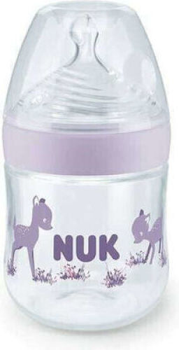 Nuk Plastic Baby Bottle Nature Sense Temperature Control Anti-Colic with Silicone Teat for 0-6 Months Purple Deer - Purple 150ml
