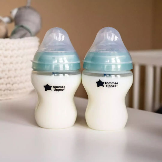 Tommee Tippee Πλαστικό Μπιμπερό Advanced Κατά των Κολικών με Θηλή Σιλικόνης για 0+ μηνών Μπλε 260ml 2τμχ