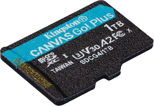 Kingston Canvas Go Plus microSDXC 1TB U3 V30 A2 200MB/s με αντάπτορα