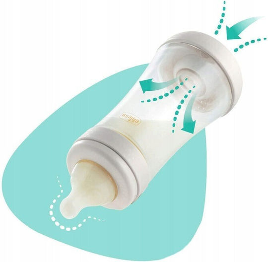 Chicco Sticlă de Plastic pentru Bebelusi Perfect 5 Anti-Colici cu Tetină din Silicon pentru 4+ luni White Mangekyu 300ml