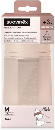 Suavinex Plastic Baby Bottle Anti-Colic with Silicone Nipple for 3+ months Pink 240ml