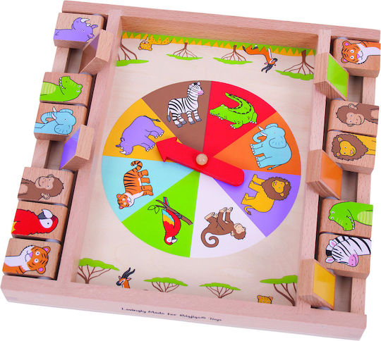 Big Jigs Animal Shut The Box Joc Educațional de Cunoștințe din Lemn pentru 3+ ani Ani