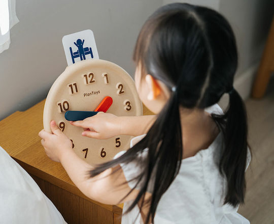 Plan Toys Ρολόι Δραστηριοτήτων Educational Time Learning Game made of Wood for 3+ years Years Old