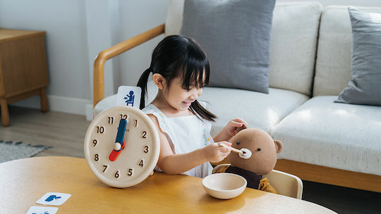 Plan Toys Ρολόι Δραστηριοτήτων Educational Time Learning Game made of Wood for 3+ years Years Old