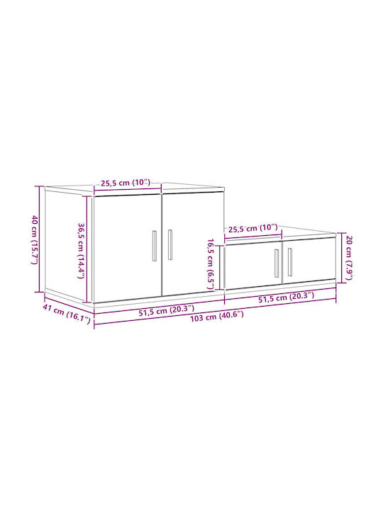 Cabinet Storage Wooden L103xW41xH40cm