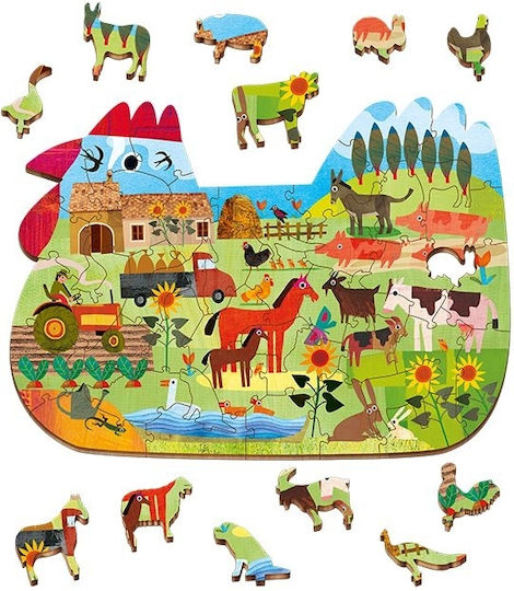 Wooden Kids Puzzle Farm for 5+ years+ Years 48pcs Ludattica