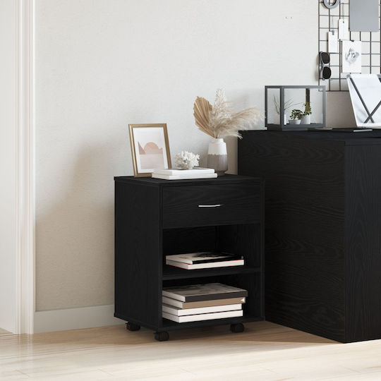 vidaXL Office Storage Cabinet Wooden Black Oak 46x36x59cm