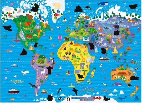 Puzzle pentru Copii Hartă Mondială pentru 4+ ani+ Ani 50buc Galt Toys