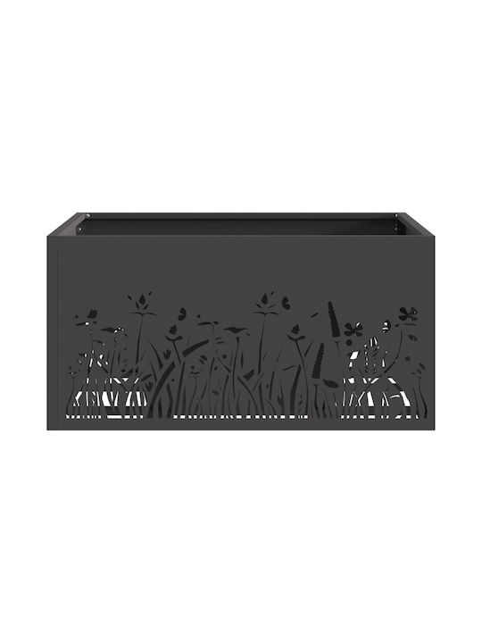 vidaXL Kamin Draußen Metallisch Schwarz 60x60x30cm
