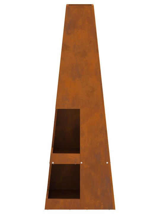 vidaXL Kamin Draußen Metallisch Braun 35x35x100cm