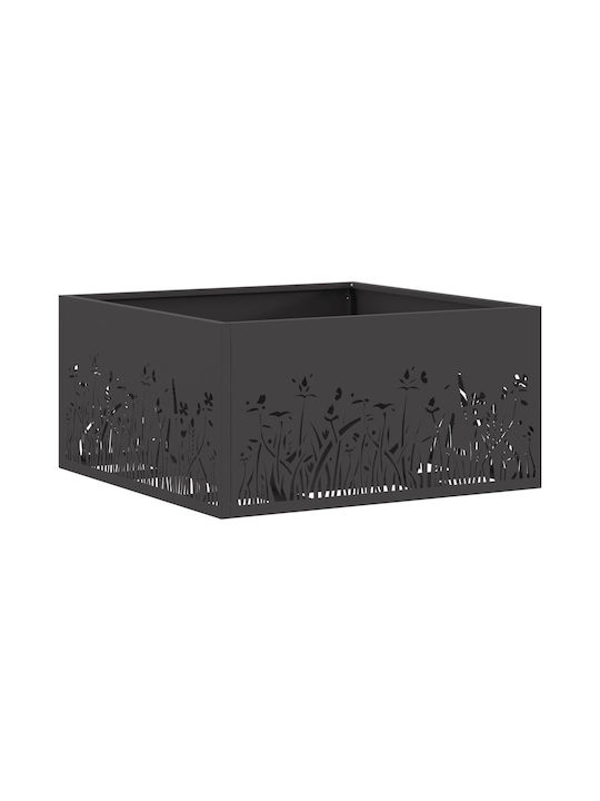 vidaXL Kamin Draußen Metallisch Schwarz 60x60x30cm