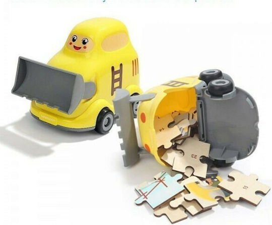 Ξύλινο Παιδικό Puzzle Σφηνώματα Μπουλντόζα 24pcs Top Bright