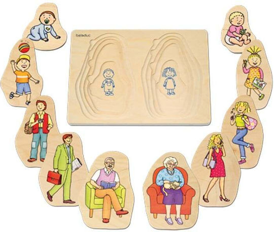 Дървено Детски Пъзел с Шипове Puzzle Grandpa and Grandma 40бр Beleduc
