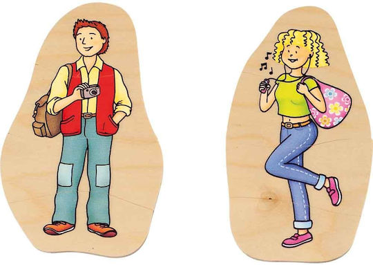 Дървено Детски Пъзел с Шипове Puzzle Grandpa and Grandma 40бр Beleduc