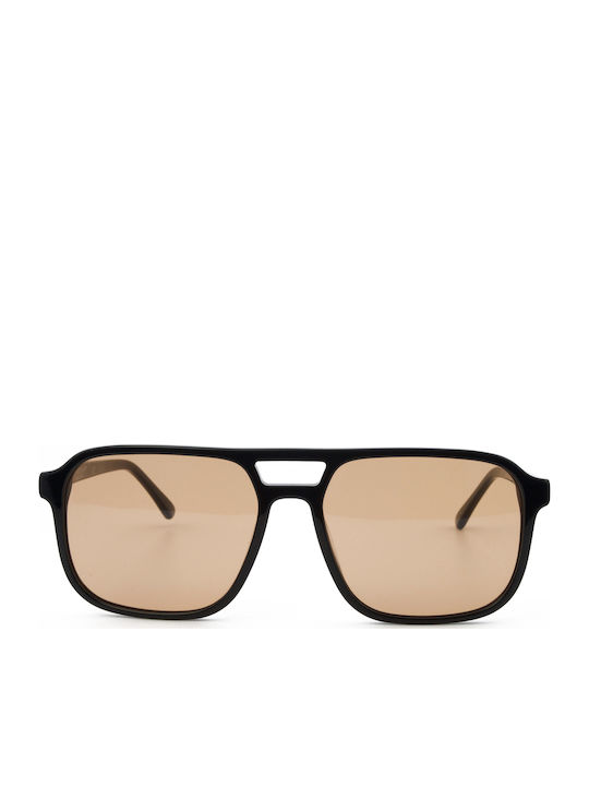 The Glass of Brixton Unisex Sunglasses with Black Plastic Frame and Orange Lens BS261 01