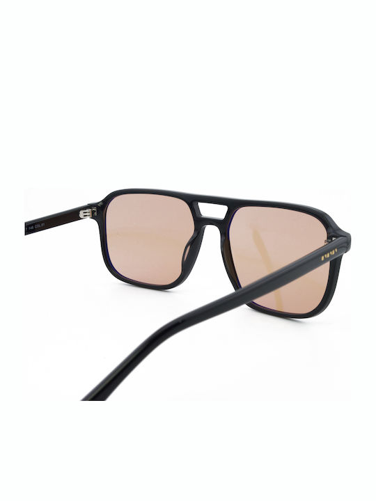 The Glass of Brixton Unisex Sunglasses with Black Plastic Frame and Orange Lens BS261 01