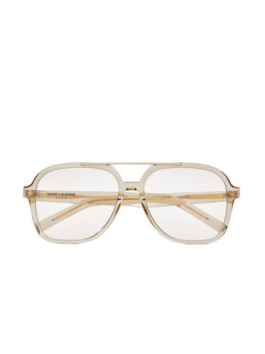 Ysl Unisex Γυαλιά Ηλίου με Διάφανο Κοκκάλινο Σκελετό και Μπεζ Φακό SL 545 002