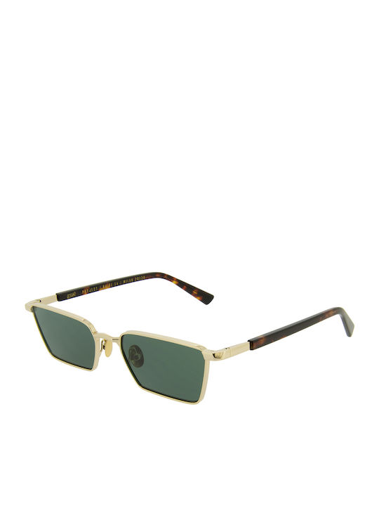 Gast Aurea Women's Sunglasses with Gold Metal Frame and Green Lens AUR01