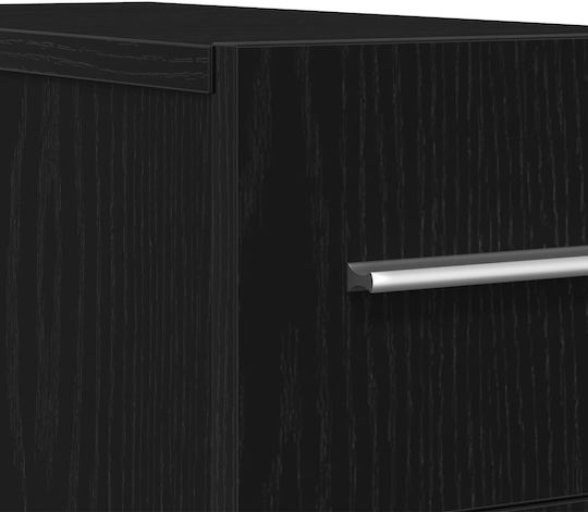 Wooden Bedside Table Black Oak 20x45.5x60cm