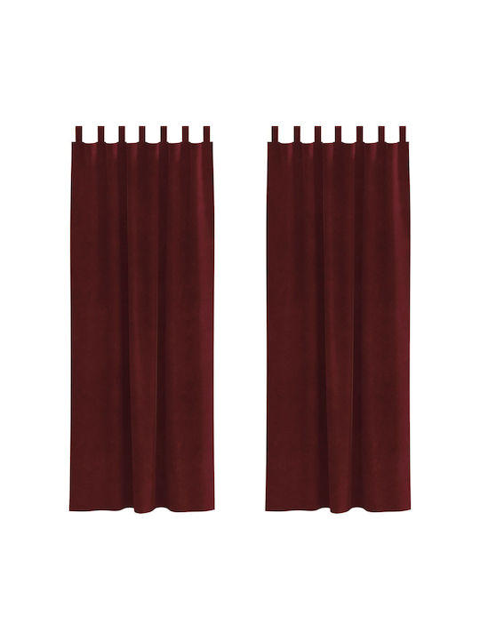 vidaXL Set Curtains Blackout with Tab Top Red 140x260cm
