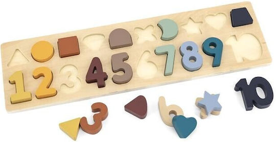Ξύλινο Παιδικό Puzzle Σφηνώματα Numbers & Shapes 20pcs Magni