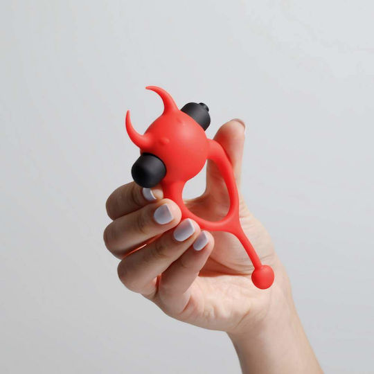 Crushious Daemon Inel Penian Vibrator 10 Viteze Roșu