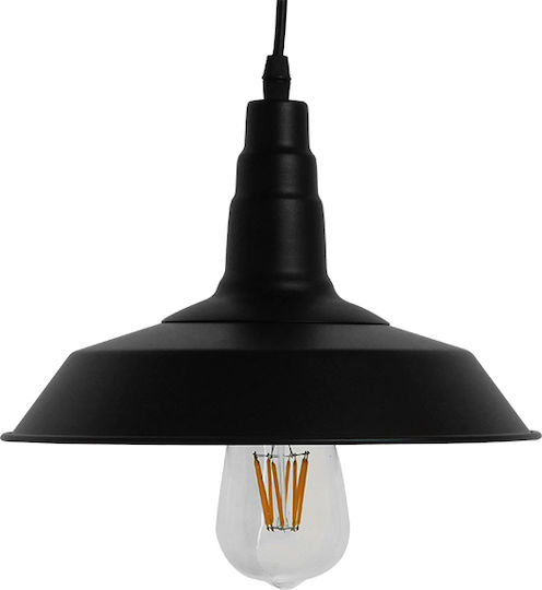 GloboStar Ray Pendant Light Black Bell with Socket E27 26x25cm