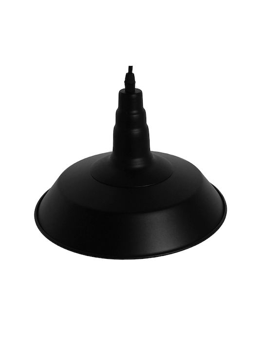 GloboStar Ray Hängelampe Schwarz Glocke mit Fassung E27 26x25cm.