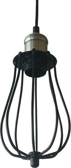 GloboStar Camber Pendant Light Black Grid with Socket E27 11cm