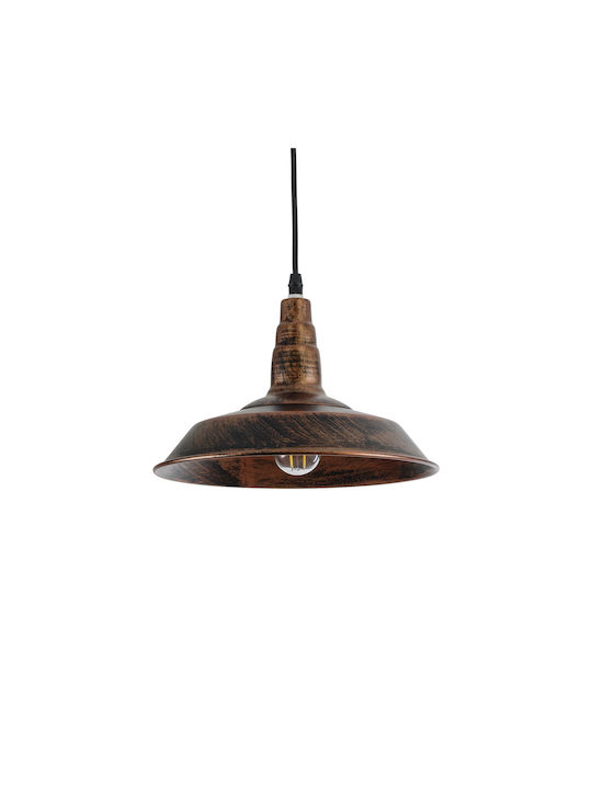 GloboStar Ray Hängelampe Bronze Glocke mit Fassung E27 26x25cm.