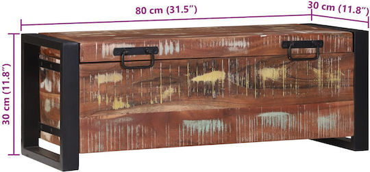 vidaXL Wooden Decorative Trunk Brown 80x30x30cm