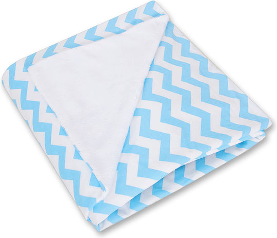Doppelseitige Autositzdecke Babies Chevron Blau-weiß