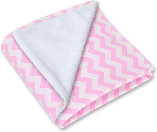 Doppelseitige Autositzdecke Babies Chevron Rosa-weiß