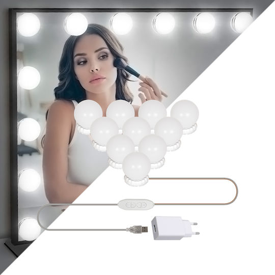 GloboStar USB Vanity Mirror LED Light Warm to Cool White 8W