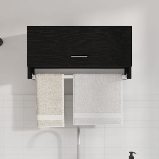 vidaXL Ράγα Μπάνιου Μονή Επιτοίχια με Βίδες ​70x32.5cm Μαύρη