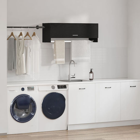vidaXL Single Wall-Mounted Bathroom Rail ​100x32.5cm Black