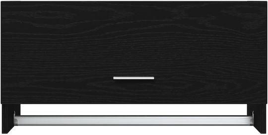 vidaXL Ράγα Μπάνιου Μονή Επιτοίχια με Βίδες ​70x32.5cm Μαύρη