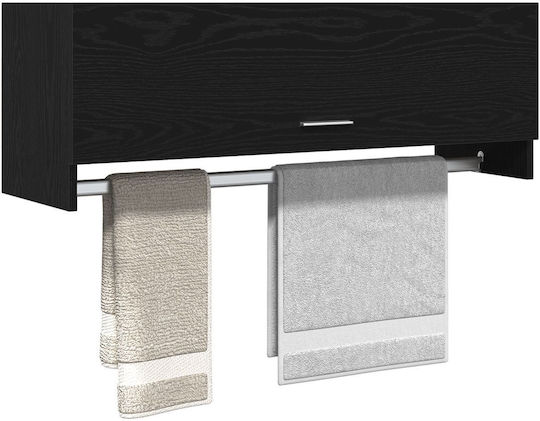 vidaXL Single Wall-Mounted Bathroom Rail ​100x32.5cm Black
