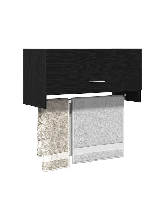 vidaXL Schiene Badezimmer Einzel Wandmontage Schrauben ​70x32.5cm Schwarz