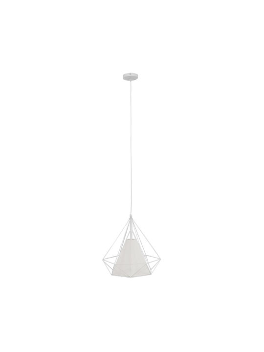 GloboStar Kairi Deckenleuchte Weißes Raster mit Lampenbirnensockel E27 38x39x39cm