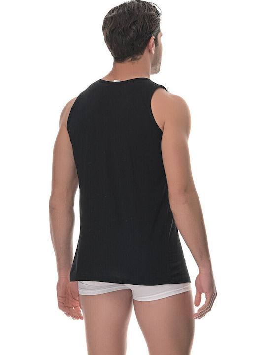 Herren Unterhemden BLACK 4Packung