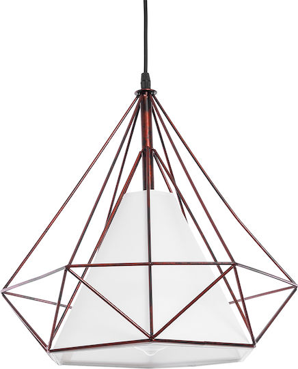 GloboStar Kairi Hängelampe Braun Raster mit Fassung E27 38x38x39cm.