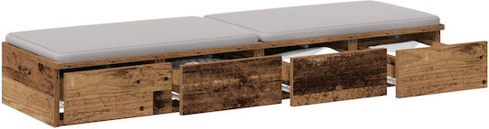 vidaXL Bettkasten aus Holz in Beige Farbe 120x36.5x16.5cm