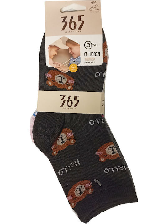 365 Charm Socks Παιδικές Κάλτσες Ροζ - Γκρί 3 Ζευγάρια