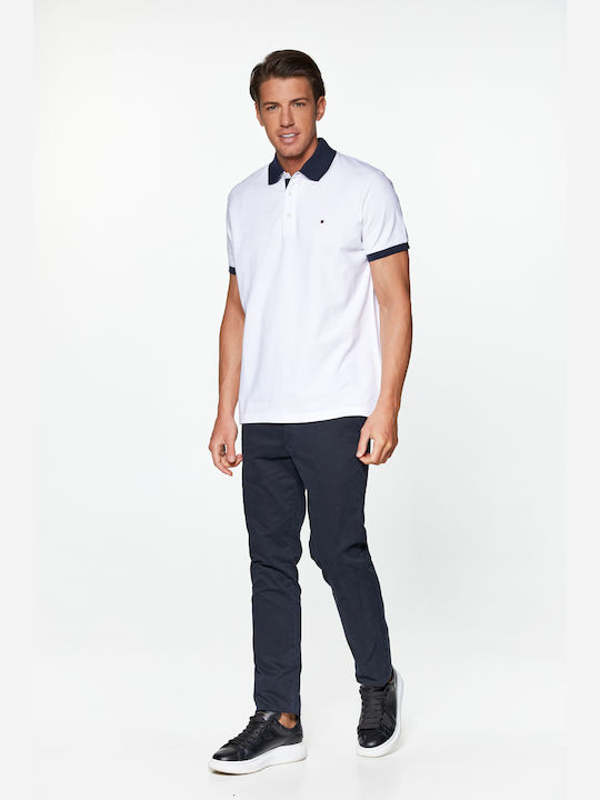 Pique Polo Short Sleeve Blouse White
