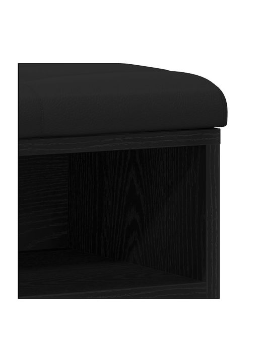 Entry Furniture with Shoe Rack & Bench Black Oak 100x30x48cm